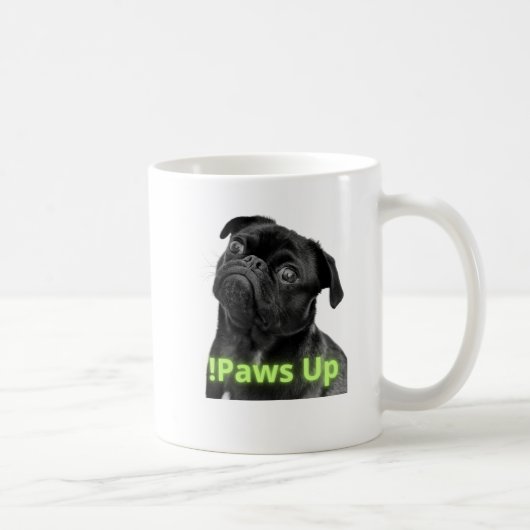 Stay Pawsitive Dog Mug – Minimalist Black Dog Desi コーヒーマグカップ (右)