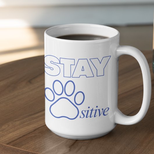 Stay Pawsitive in Blue  コーヒーマグカップ