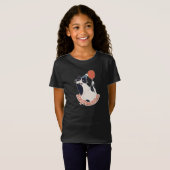 Stay Pawsitive Kids Fine Jersey Tuxedo Cat Birthda Tシャツ (正面フル)
