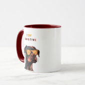 Stay Pawsitive Mug – Cool Dog with Sunglasses Illu マグカップ (正面左)