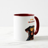 Stay Pawsitive Mug – Cool Dog with Sunglasses Illu マグカップ (正面右)