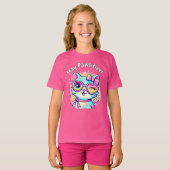 🐱✨ Stay Pawsitive - The Cuest Cat Tee for Girls! Tシャツ (正面フル)