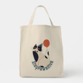 Stay Pawsitive Tuxedo Cat Birthday Party Grocery トートバッグ (裏面)