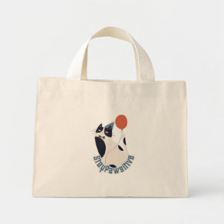 Stay Pawsitive Tuxedo Cat Birthday Party Tiny Tote ミニトートバッグ