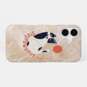 Stay Pawsitive Tuxedo Cat Warm Aesthetic  iPhone 16ケース (裏面横)