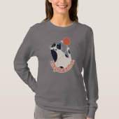 Stay Pawsitive Women's Long Sleeve Tuxedo Cat Tシャツ (正面)