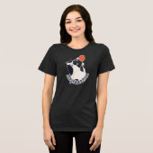 Stay Pawsitive Women's Tri-blend Tuxedo Cat Birthd トライブレンドＴシャツ (正面全面)