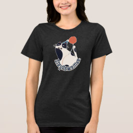 Stay Pawsitive Women's Tri-blend Tuxedo Cat Birthd トライブレンドＴシャツ