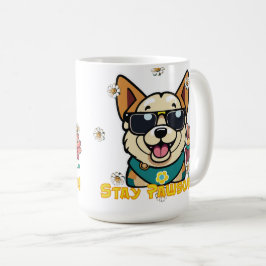 Stay Pawsome Corgi: Fun & Floral Dog Design コーヒーマグカップ