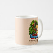 Stay Perky Cute Dog Ceramic Coffee Mug コーヒーマグカップ (正面右)