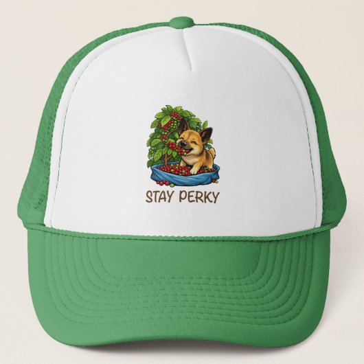 Stay Perky Motivational Trucker Hat キャップ (正面)