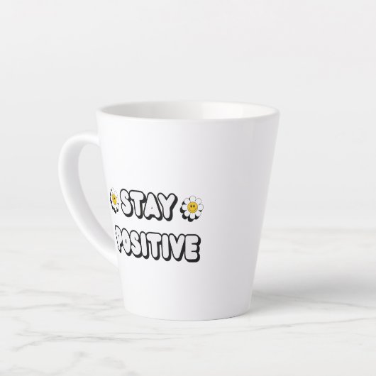 Stay Positive カフェラテマグ (左アングル)