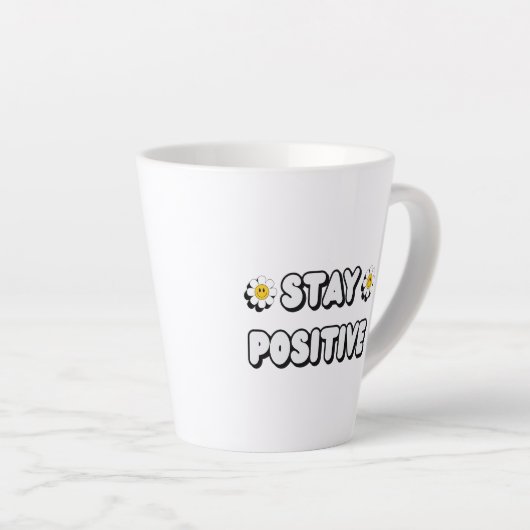 Stay Positive カフェラテマグ (右アングル)