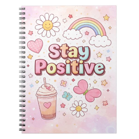 Stay Positive Cute Notebook –  ノートブック (正面)