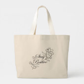 Stay Positive Floral ラージトートバッグ (裏面)