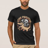Stay Positive Skeleton and Crocodile Tシャツ (正面)