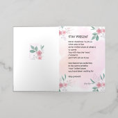 Stay Present – 高揚やる気を起こさせる詩 箔グリーティングカード (外側レイダウン)