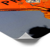 Stay Present, Orange Road Sign Graffiti ポスター (角)