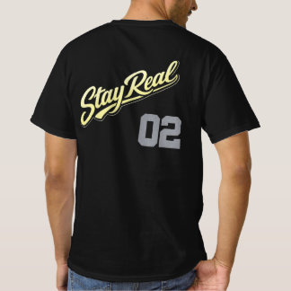 Stay Real Gold Streetwear T-Shirt Design – Vintage Tシャツ