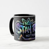 Stay Real Not Perfect | 励ましの言葉 マグカップ (正面左)