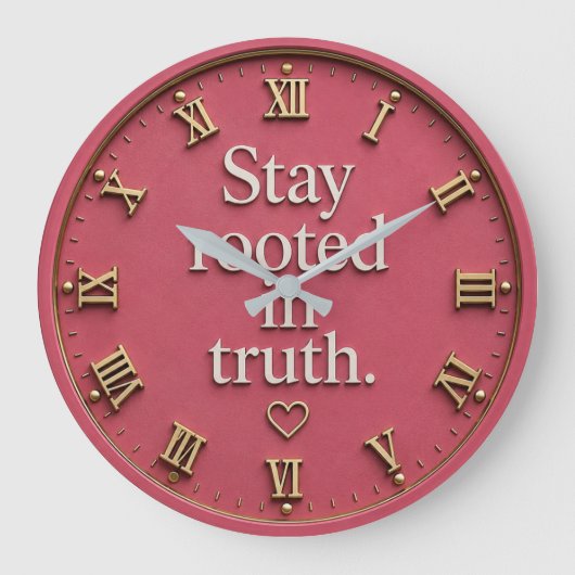 Stay Rooted in Truth ラージ壁時計 (正面)