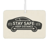 "Stay Safe：距保離"安全リマインカー カーエアーフレッシュナー (正面)