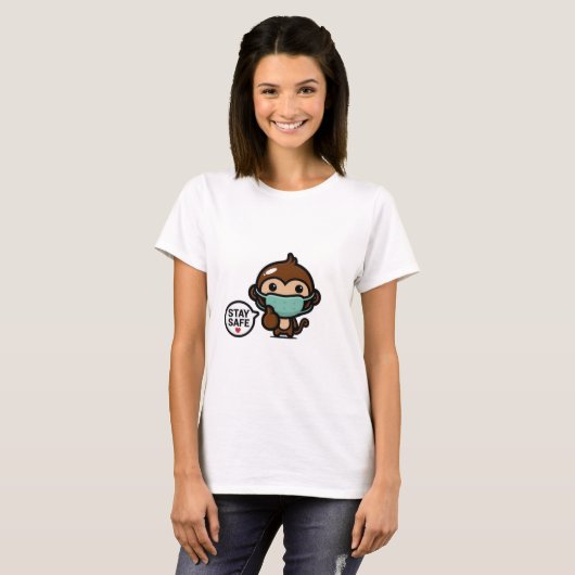 Stay Safe Monkey Tシャツ (正面フル)