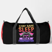Stay Safe Sleep Firefighter ダッフルバッグ (正面)