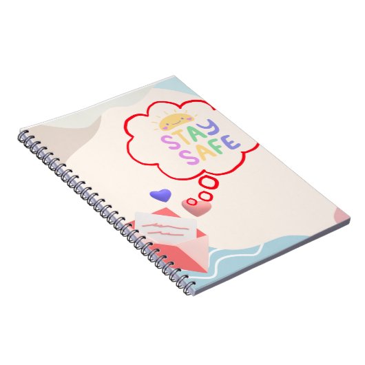 Stay Safe Spiral Notebookパーソナライズされた Journals ノートブック (右側)