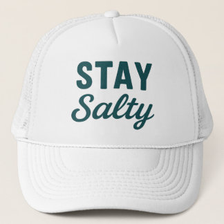 Stay Salty | ティールブルーのコーストサーフグラフィックビーチ キャップ