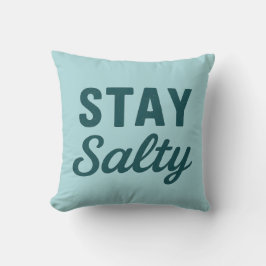 Stay Salty | 裏返し可能 ティール シーグラス ビーチハウス クッション