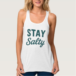 Stay Salty Beach Graphic | Coastal Teal Surf Life タンクトップ