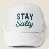 Stay Salty - Coastal Teal Beach Bum Graphic Print キャップ (正面)