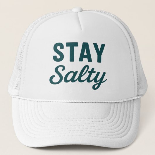 Stay Salty - Coastal Teal Beach Bum Graphic Print キャップ (正面)