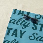 Stay Salty - Coastal Teal Ocean Blue Graphic Print ビーチタオル (インサイチュ)