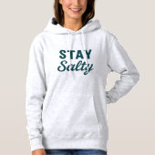 Stay Salty Coastal Teal Ocean Graphic Print Beach パーカ (正面)