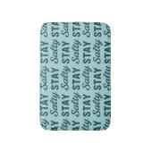 Stay Salty - Coastal Teal Sea Glass Blue Graphic バスマット (正面縦)