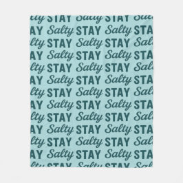 Stay Salty - Coastal Teal Sea Glass Blue Graphic フリースブランケット