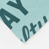 Stay Salty - Coastal Teal Sea Glass Blue Graphic フリースブランケット (角)