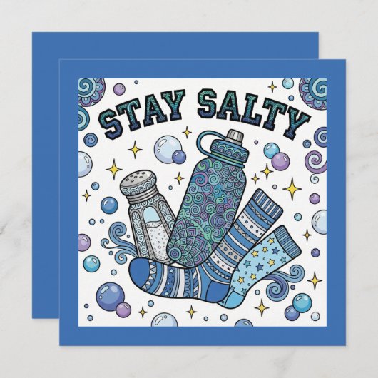 Stay Salty Dysautonomia/POTS Personalized Card シーズンカード (正面/裏面)