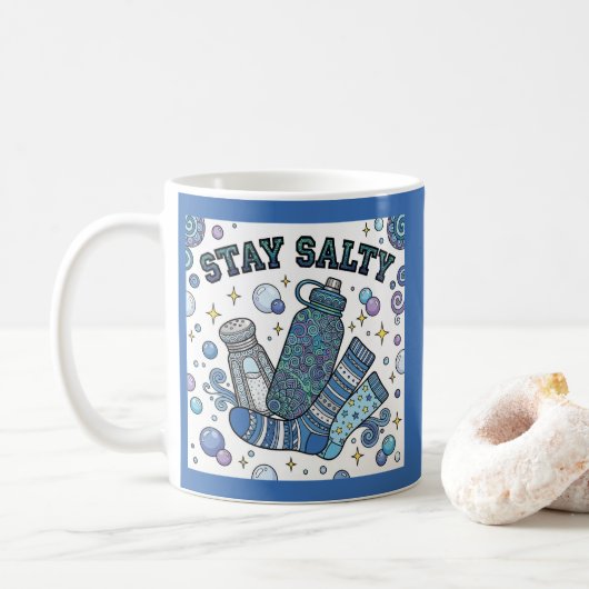 Stay Salty Dysautonomia/POTS Personalized Mug コーヒーマグカップ (ドーナツ)
