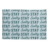 Stay Salty | Reversible Coastal Teal Blue Graphic 枕カバー (裏面)