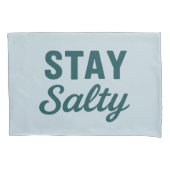 Stay Salty | Reversible Coastal Teal Surf Graphic 枕カバー (正面)
