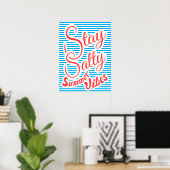 Stay Salty, Summer Vibes, summer poster, blue ポスター (ホームオフィス)
