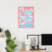 Stay Salty, Summer Vibes, summer poster, red ポスター (ホームオフィス)