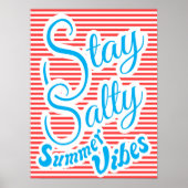 Stay Salty, Summer Vibes, summer poster, red ポスター (正面)