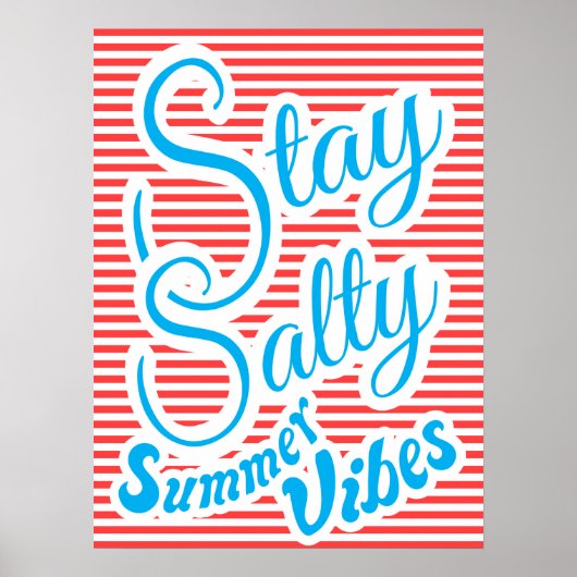 Stay Salty, Summer Vibes, summer poster, red ポスター (正面)