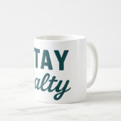 Stay Salty Teal Coastal Life Ocean Graphic Surfer コーヒーマグカップ (正面右)