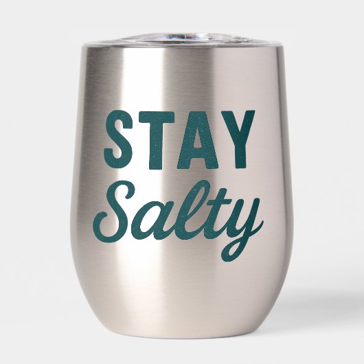 Stay Salty | Teal Coastal Surf Life Ocean Graphic (正面)