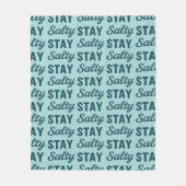 Stay Salty Teal Sea Glass Blue Beach Decor Graphic フリースブランケット (正面)